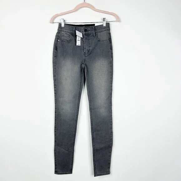 NWT White House Black Market High Rise Skinny Jeans Anette Vintage Gray #WHBM18 - Picture 2 of 9